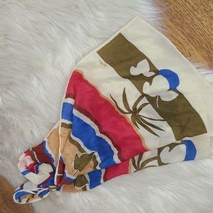 Vintage Echo silk scarf stripes and leaves